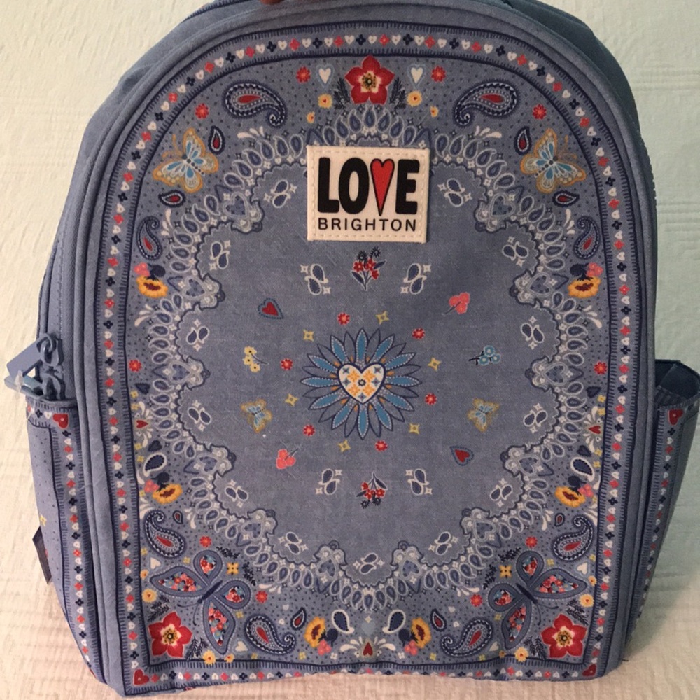 New Brighton Girl’s Bandana Love Blue Backpack Butterfly Hearts Paisley